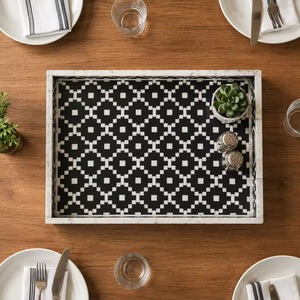 Bandeja Decorativa Artesanal Premium con Incrustaciones de Hueso para Organización de Baño y Dormitorio, Hecha a Mano - Product Image 6