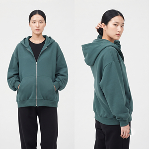 Sudadera con capucha de maternidad con cremallera 100% algodón polar para embarazadas, sudadera con capucha de maternidad para mujer con hombros caídos, sudadera con capucha de lactancia para mujer - Product Image 2