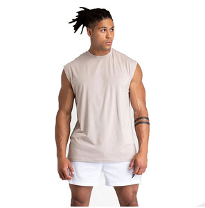 Wholesale High Quality Muscle Tank Tops <b>for</b> <b>Men</b> Super Soft Stretch Fitness Gym Workout <b>Singlet</b> Badge Customizable OEM Service - Product Image 6