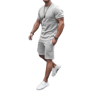 Ropa Deportiva para Hombre de Secado Rápido, 100% Algodón, Ligera, Diseño 2 en 1, Camiseta Deportiva de Manga Corta y Pantalones Cortos para Correr, Gimnasio, Baloncesto - Product Image 2