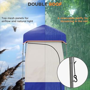 Doccia Solare Portatile Blu per Campeggio con Telo Privacy e Fondo Rimovibile, Borsa per il Trasporto - per Avventure all'Aperto - Product Image 5