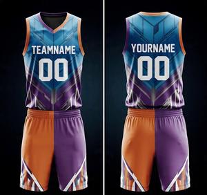 Uniforme de Baloncesto Americano Personalizado al por Mayor para Hombre, Chaleco de Baloncesto Transpirable Bordado y Pantalones Cortos, Jersey de Baloncesto Universitario - Product Image 3