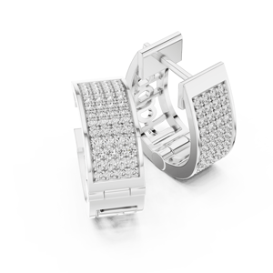 Pendientes de mujer de Plata de Ley 925 Lobe Luxe con diamantes CZ - Product Image 1