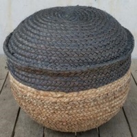 Pouf tressé en jute avec housse amovible, tabouret et ottoman, pouf moderne, mobilier de salon, marque 10F, multi-usages