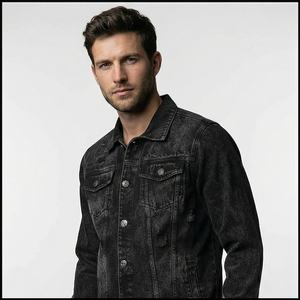 2025 OEM personalizado al por mayor de alta calidad chaqueta de mezclilla para hombre logotipo frontal manga regular Material personalizado transpirable de secado rápido - Product Image 1