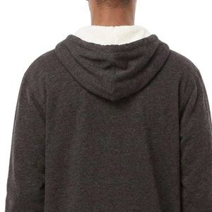 Black Unisex Heavyweight Sherpa <b>Lined</b> Full Zip Hoodie Warm <b>Fleece</b> Hooded Sweatshirt Winter Casual Outdoor <b>Jacket</b> Custom Logo - Product Image 4
