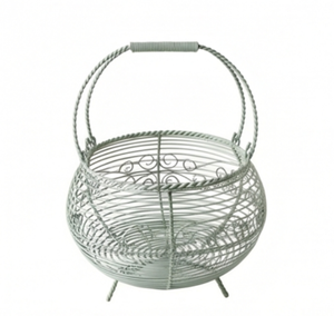 Cesta de Almacenamiento de Alambre Metálico de Alta Calidad con Asa, Forma Circular, Estilo Nórdico, Decoración para el Hogar, para Organización y Almacenamiento - Product Image 5