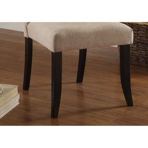 Stile rustico contemporaneo Beige tessuto trapuntato sedie da pranzo Set di 2 per la colazione cucina e soggiorno imbottiti - Product Image 4