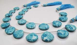 Perles Briolette en forme de cœur turquoise, taille 14-15 mm, brin de 8 pouces de long - Product Image 4