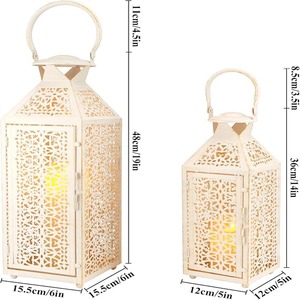 Set of 2 Vintage <b>Candle</b> <b>Lanterns</b> <b>Candle</b> <b>Lanterns</b> <b>for</b> Indoor <b>Outdoor</b> Events Paritie and Weddings Vintage Hanging <b>Lantern</b> - Product Image 4