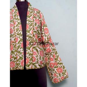 Veste matelassée 100% coton pur, écologique et respirante, motif floral vintage pour femmes et filles - Product Image 3