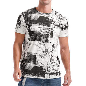 T-shirt à manches courtes pour homme en coton/fibre de bambou respirant, imprimé par sublimation, qualité OEM, style hip-hop - Product Image 1