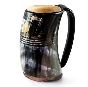 Taza de Cuerno de Búfalo Artesanal HASAN CRAFT HC-0001 con Asa, Diseño de Lujo, para Adultos, Ecológica, para Uso Doméstico - Product Image 1