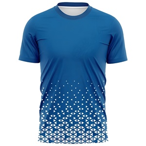 Camiseta Deportiva Triangular con Degradado Azul Océano para Hombre, Ropa Deportiva Transpirable y Fresca, Estilo Moderno, Ajuste de Alto Rendimiento, Ropa Activa - Product Image 1