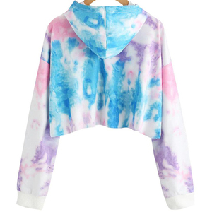 Women's Cropped Pullover Hoodie Casual Lightweight Comfortable Adjustable Hood Custom Drawstring Front Streetwear Breathable - Product Image 2