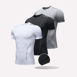 Camisetas de Compresión para Hombre de Alta Calidad, Impresas, Transpirables, Antibacterianas, de Spandex/Poliéster, para Entrenamiento al Aire Libre, Gimnasio, Personalizables - Product Image 4
