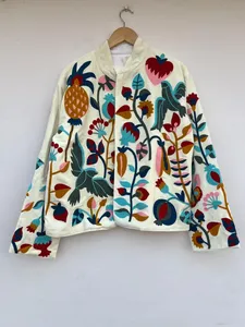 Luxury Cotton Suzani Embroidered <b>Reversible</b> <b>Jacket</b> | Boho Ethnic Summer Designer Coat | Wholesale - Product Image 1