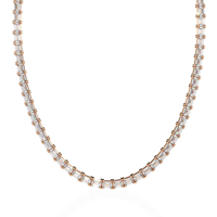 Collier tennis unisexe à maillons éternels entièrement sertis de diamants de laboratoire taille émeraude, plaqué or rose 10-18 carats, RAAMAA Diamond 0,75-1g