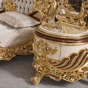 Juego de Dormitorio de Lujo Estilo Palacio Europeo, Cama Clásica de Caoba Tallada en Oro Real, Cama Doble/Matrimonial, Tamaño Personalizado Kiky - Product Image 6