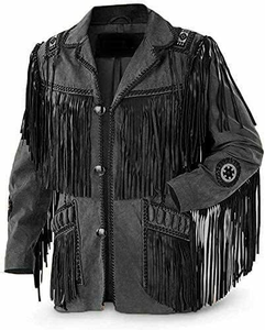 Luxury Modern Men’s Fringe Leather <b>Jacket</b> Elegant Western <b>Suede</b> Coat with Tassel Design Custom Size Bulk & OEM Supply - Product Image 1