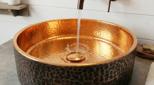 Vasque en cuivre foncé martelé, finition bronze antique, lavabo de salle de bain de luxe fait main, lavabo décoratif rustique en cuivre - Product Image 2