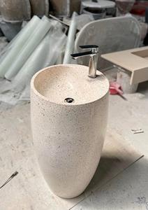 Lavabo Moderno de Concreto para Baño, Acabado Brillante, Instalación Bajo Encimera, Fácil de Instalar, Forma Cilíndrica, Capacidad 2026 - Product Image 2