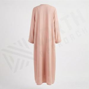 Abaya de gros, robe de bal de luxe en tulle floral uni, couleur personnalisée, avec traîne chapelle, élégante, mode islamique, pour l'hiver - Product Image 2