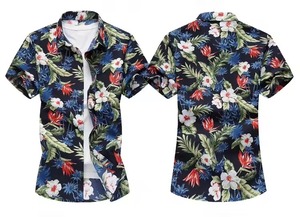 Chemises Hawaïennes Respirantes Teintes à la Main Col en V Décontractées Manches Courtes Plage Tropicale Boutonnées 100% Coton Motif Imprimé Homme Été - Product Image 3