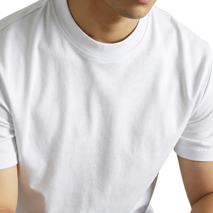 T-shirt en coton à manches courtes pour homme, coupe ajustée, col rond, couleur unie, respirant, jersey décontracté - Product Image 4