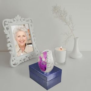 Executive Aluminum Tear Drop <b>Memorial</b> Cremation <b>Keepsake</b> Urn Ash Tribute Holder Featuring Artistic Secure Closure - Product Image 4