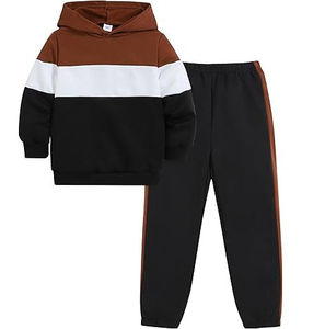Nouvelle Collection 2026 – Ensemble Survêtement Color Block pour Bébés Filles – Sweat à Capuche et Pantalon de Jogging en Molleton Éponge – 2 Pièces Tendance - Product Image 1