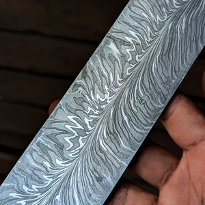 Barra de Acero de Damasco Hecha a Mano Personalizada para Fabricación de Cuchillos de Chef, Barra de Damasco con Patrón Soldado para Hojas de Cuchillos de Cocina - Product Image 5