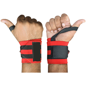 Sangles de poignet personnalisées OEM pour haltérophilie et musculation avec fermeture auto-agrippante en coton, unisexe, pour entraînement de force et utilisation en salle de sport - Product Image 1