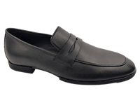 Mocassins en cuir noir pour hommes, bout carré, à enfiler, chaussures de bureau et de carrière, semelle intermédiaire en caoutchouc antidérapante, doublure en cuir véritable, toutes saisons