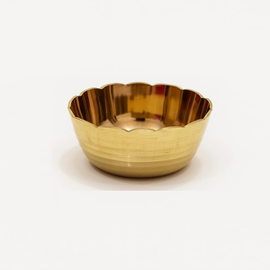 Handcrafted Brass Polished Modern Solid Engraved Decorative Serving Bowl <b>Set</b> of 4 Durable Lightweight Dishwasher Safe for Home - Product Image 2
