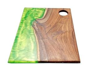 Planche à découper ronde en résine avec manche en bois, compatible lave-vaisselle - Product Image 1