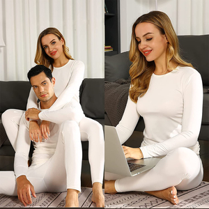 Sous-vêtements thermiques d'hiver fins et respirants en Spandex/Coton sans couture pour femmes à petite poitrine, personnalisables, type Long John - Product Image 6