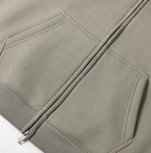 350G TERRY FLEECE Heavy Zip up Oversized Hoodie Custom Logo OEM Wholesale Zipper Hoodies - Product Image 5