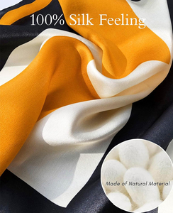 Elegant Women's 100% <b>Silk</b> <b>Square</b> <b>Scarf</b> Color Blocking Pattern Multi-Functional Fashion Accessory All Seasons - Product Image 4