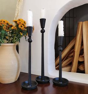 Modern Black Iron Taper Candle Holder Set Decorative <b>Tall</b> Metal <b>Candlestick</b> Stand Nordic Table Centerpiece for Home Wedding item - Product Image 4