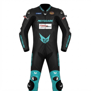 Combinaison de moto en cuir sur mesure de qualité supérieure MotoCP Racing 1 pièce, équipement de conduite avec bosse niveau 2 CE, fabriquée sur mesure - Product Image 1