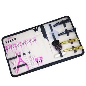 Kit d'outils de pose d'extensions capillaires en acier inoxydable de qualité chirurgicale, couleur marron nude, avec logo personnalisé et étui marron nude – Vente chaude - Product Image 3