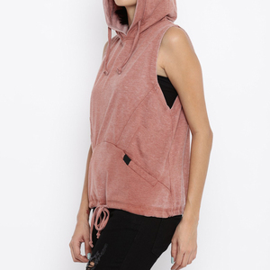 Débardeur à capuche long en jersey pour femme, séchage rapide, sans manches, pour le sport, l'entraînement en extérieur, la course à pied, les activités sportives, la gym - Product Image 4