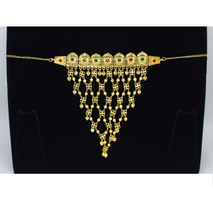 Colliers plaqué or micro formant ensemble de bijoux de mariage et traditionnels cadeau pour les femmes en cuivre et laiton Martasha - Product Image 4