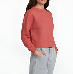 Sudadera Corta de Invierno para Mujer, Estilo Moderno, de Secado Rápido, Manga Larga, Cuello Redondo, Felpa, Personalizable - Product Image 4