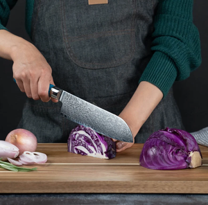 Juego de Cuchillos de Chef de Acero de Damasco de Primera Calidad, Estilo Japonés, con Mango Híbrido de Madera y Resina, en Venta - Product Image 6