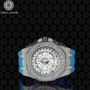 Reloj de Lujo para Hombre Charm Jewells, Caja de Acero Inoxidable de 40 mm, Esfera Analógica de Cristal Azul, Correa de Acero Inoxidable, Botón de Presión, Mecánico - Product Image 1