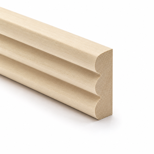 Moulure décorative en bois massif, profil à trois rainures en peuplier pour meubles de cuisine, moulure en bois massif - Product Image 1