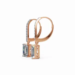 Pendientes de Aro Redondos y Radiantes Forever con Diamantes Creados en Laboratorio en Oro Rosa de 18K con Certificación IGI y Claridad VVS - Product Image 3
