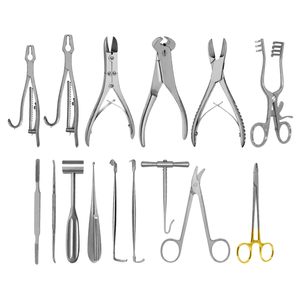 Kit de 15 Piezas de Instrumentos Quirúrgicos Ortopédicos Veterinarios, Pinzas para Huesos de Acero Inoxidable Alemán, Retractores, Juego Quirúrgico - Product Image 1